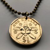 1995 Singapore Singapura 1 Dollar coin pendant Rosy Periwinkle Blossom flower Lion City Bedok Tampines Jurong West Sengkang Woodlands n002728