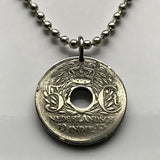 1913 Dutch East Indies Indonesia Netherlands 5 Cent coin pendant rice plant Jakarta Borneo Batam Prambanan Borobudur Bali Minangkabau n000968