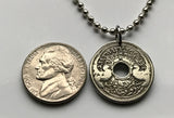 1913 Dutch East Indies Indonesia Netherlands 5 Cent coin pendant rice plant Jakarta Borneo Batam Prambanan Borobudur Bali Minangkabau n000968