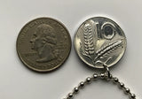 1955 Italy 10 Lire coin pendant Italian plough agriculture Rome Milan Siena Capri Sardinia Parma San Gimignano Positano Cagliari n002892