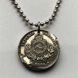 1886 Brazil 50 Reis coin pendant necklace Order of Christ Brasília Rio São Paulo Brazilian empire Manaus Recife Pelourinho Belém n002909