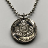 1886 Brazil 50 Reis coin pendant necklace Order of Christ Brasília Rio São Paulo Brazilian empire Manaus Recife Pelourinho Belém n002909