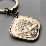 1982 Iraq 500 Fils coin pendant date palm tree Baghdad Mosul Basra Erbil Kirkuk Eyraca Arabica Middle East Tigris Euphrates Mesopotamia Sumerian Akkadian Empire Assyrian Kurdish Uruk Warka Sawad n002825