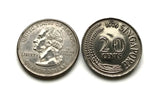 Singapore Singapura 20 Cents coin earrings swordfish broadbills billfish marlin sports fishermen Bedok Lion City Yishun Choa Chu Kang Punggol Ang Mo Kio Bukit Batok Malay Queenstown Bukit Merah Woodlands Jurong Tampines Sengkang Hougang Pasir e000615