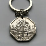 1981 Iraq 250 Fils coin pendant date palm trees Baghdad Mosul Basra Erbil Kirkuk Eyraca Arabica Middle East Tigris Euphrates Mesopotamia Sumerian Akkadian Empire Assyrian Kurd Uruk Warka Sawad n002961