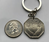 1981 Iraq 250 Fils coin pendant date palm trees Baghdad Mosul Basra Erbil Kirkuk Eyraca Arabica Middle East Tigris Euphrates Mesopotamia Sumerian Akkadian Empire Assyrian Kurd Uruk Warka Sawad n002961