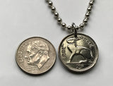 1928 Ireland Éire 3 Pence coin pendant necklace Irish rabbit hare cute bunny Gaelic harp Cláirseach Dublin Cork Limerick Waterford Ulster Carlow Hibernia Galway Munster Guinness St Patrick's n002996