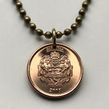 2008 Guyana 1 Dollar coin pendant Guyanese jaguars Cacique's Crown Georgetown British Guiana The Golden Arrowhead Linden New Amsterdam Anna Regina Indian Caribbean Upper Mazaruni Dougla Kapóng hoatzin stinkbird Demerara Mahaica West Indies n002972