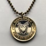 1992 Bahrain 10 Fils Münze Anhänger Bahrain Palme Manama Juffair Mina Salman Hafen Naher Osten fünf Säulen des Islam Arabisch n003080