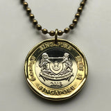 2013 Singapore Singapura coin pendant Merlion Lion City tiger Vanda Miss Joaquim orchid Bedok Yishun Choa Chu Kang Punggol Ang Mo Kio Bukit Batok Confederate Malay Queenstown Bukit Merah Woodlands Jurong Tampines Sengkang Hougang Pasir Ris Bukit n001915