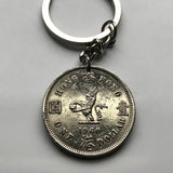 1998 Britisches Vereinigtes Königreich, Hongkong, China, 50-Cent-Münzenanhänger, Bauhinia-Orchideenblütenblüte, florales Sham Shui Po Yau Tsim Mong Kwai Tsing Tai Po Sha Tin n000043