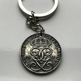 1950 Sweden Sverige 5 Ore coin pendant Swedish crown Tre Kroner initial G Swedes Stockholm Gothenburg Malmo Uppsala Linkoping Orebro n000873