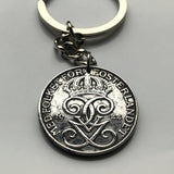 1950 Sweden Sverige 5 Ore coin pendant Swedish crown Tre Kroner initial G Swedes Stockholm Gothenburg Malmo Uppsala Linkoping Orebro n000873