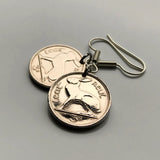 Ireland Éire 3 Pence coin earrings Irish rabbit bunny hare Dublin Gaelic harp cláirseach Cork Ulster Carlow Hibernia Galway Limerick Waterford St Patrick's Day Guinness Connacht Leinster e000025