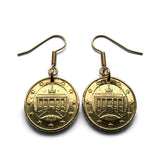 2002 Germany Deutschland 10 Euro Cent coin earrings jewelry Brandenburg Gate chariot horses Cold War Mitte Berlin Wall Pariser Platz Unter den Linden Ebertstraße Friedrichshain Kreuzberg Potsdamer Stadtschloss Lustgarten e000133