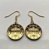 2002 Germany Deutschland 10 Euro Cent coin earrings jewelry Brandenburg Gate chariot horses Cold War Mitte Berlin Wall Pariser Platz Unter den Linden Ebertstraße Friedrichshain Kreuzberg Potsdamer Stadtschloss Lustgarten e000133