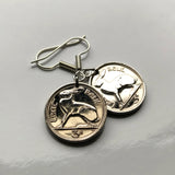 Ireland Éire 3 Pence coin earrings Irish rabbit bunny hare Dublin Gaelic harp cláirseach Cork Ulster Carlow Hibernia Galway Limerick Waterford St Patrick's Day Guinness Connacht Leinster e000025