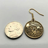 1955 Lebanon Liban 10 Piastres coin earrings Lebanese cedar tree ship Beirut Tripoli Middle East Mediterranean Jounieh Anjar Bsharri e000191