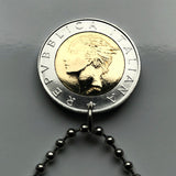 1997 Italy 500 Lire coin pendant Polizia Stradale highway patrol traffic police Centaur Rome Milan Florence Venice Palermo Napoli n000813