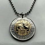 1997 Italy 500 Lire coin pendant Polizia Stradale highway patrol traffic police Centaur Rome Milan Florence Venice Palermo Napoli n000813