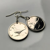 Croatia Hrvatska 1 Kuna coin earrings jewelry Croatian nightingale bird Zagreb cute small passerine songbird Marten Split Rijeka Osijek Pula Slavonski Brod Dubrovnik Istria Rovinj Porec Dalmatia e000132