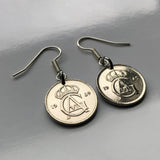 1969 Sweden 25 Ore Swedish initial G A coin earrings Stockholm Sverige Västerås Helsingborg Norrköping Smolandia Nordic Norse crown e000267