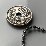 1925 Belgium 10 Centimes coin pendant initial A Brussels Antwerp Bruges Ghent Mons Flanders Flemish Ostend Dinant Ardennes French n003243