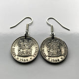 South Africa 10 Cents coin earrings Aloe Vera succulent plant evergreen perennial blossom botanical gardening Cape Town Pretoria Johannesburg Bloemfontein Azania Port Elizabeth Limpopo Nguni Bantu Zulu isiXhosa Afrikaans KwaZulu-Natal Vereeniging e000299