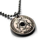 1925 Belgium 10 Centimes coin pendant initial A Brussels Antwerp Bruges Ghent Mons Flanders Flemish Ostend Dinant Ardennes French n003243