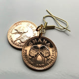 1967 Ghana 1/2 Pesewa coin earrings Akan Adowa Bush drums Accra Black Star Mole-Dagbon Fante Cape Coast Osu Wa Ewe Ga drum Oti Africa e000321