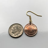Latvia Latvija Lettish 1 Santimis coin earrings red lion silver griffin Riga Riga Daugavpils Liepāja Jelgava Jūrmala Ventspils Livonian Letts Semigalia Rēzekne Ogre Selonia Rēzekne Valmiera Vidzeme e000355