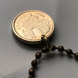 1994 Spain 5 Peseta coin pendant The Dancer ballet Pablo Gargallo sculpture Aragon Zaragoza Puerta del Carmen Flamenco Seguidilla n000166