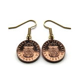 Latvia Latvija Lettish 1 Santimis coin earrings red lion silver griffin Riga Riga Daugavpils Liepāja Jelgava Jūrmala Ventspils Livonian Letts Semigalia Rēzekne Ogre Selonia Rēzekne Valmiera Vidzeme e000355