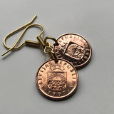 Latvia Latvija Lettish 1 Santimis coin earrings red lion silver griffin Riga Riga Daugavpils Liepāja Jelgava Jūrmala Ventspils Livonian Letts Semigalia Rēzekne Ogre Selonia Rēzekne Valmiera Vidzeme e000355