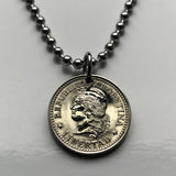 1959 Argentina 5 Centavos coin pendant necklace jewelry Lady Liberty Oudine freedom Phrygian cap Buenos Aires Córdoba Rosario Mendoza Tucumán La Plata Mar del Plata Salta Santa Fe San Juan Corrientes Río de la Plata n002321
