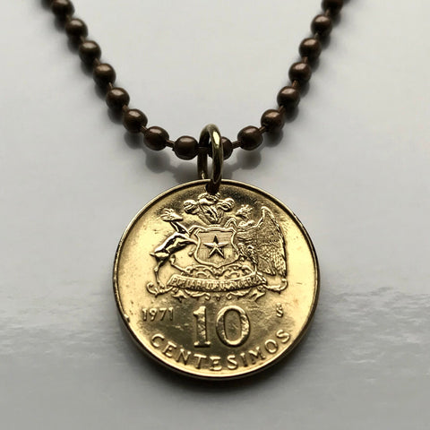 1971 Chile 20 Centesimos Münzanhänger Escudo Chileno Estrella Blanca Condor Huemul Santiago weißer Stern Antofogasta Rancagua Temuco n001549