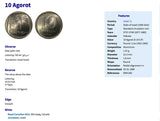 1977 Israel 10 Agorot coin earrings Jewish date palm tree Judean Hebrew Jew Jerusalem Haifa Rishon LeZion Petah Tikva Tel Aviv Ashdod Star of David Netanya Judaism Beersheba Holon Safed Nazareth Tanakh Torah Talmud Mikra Holy Land Middle East e000363