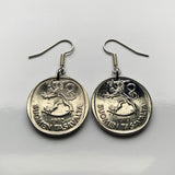 Finland Suomi 1 Markka coin earrings jewelry Finnish lion Helsinki Finns Finnic Espoo Tampere Vantaa Oulu Turku Jyväskylä Nordic Baltic Lahti Ostrobothnia Porvoo Rovaniemi Uusimaa Kuopio Savonlinna Mikkeli Lappeenranta Bothnia e000385