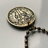 1941 Tunisia Franc coin pendant Tunisian Tunis Sfax El Djem French North African Arabic Islamic Muslim Mediterranean Sea necklace n000661