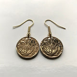 South Africa 20 Cents coin earrings King Protea flower plant Cape Town Johannesburg Pretoria Bloemfontein Port Elizabeth Limpopo Soweto Limpopo Nguni Bantu Zulu isiXhosa Afrikaans e000380
