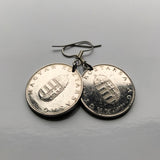 Hungary Magyars 10 Forint coin earrings Hungarian Saint Stephen Holy Crown Szent Korona Budapest Debrecen Székelys Pécs Szeged Győr Miskolc Gellért Hill Jasz Csangos Szolnok Vas Érd Szeged e000384