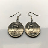 Hungary Magyars 10 Forint coin earrings Hungarian Saint Stephen Holy Crown Szent Korona Budapest Debrecen Székelys Pécs Szeged Győr Miskolc Gellért Hill Jasz Csangos Szolnok Vas Érd Szeged e000384