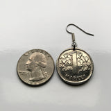 Finland Suomi 1 Markka coin earrings jewelry Finnish lion Helsinki Finns Finnic Espoo Tampere Vantaa Oulu Turku Jyväskylä Nordic Baltic Lahti Ostrobothnia Porvoo Rovaniemi Uusimaa Kuopio Savonlinna Mikkeli Lappeenranta Bothnia e000385