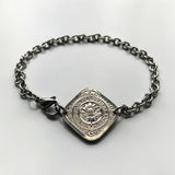 1936 Netherlands Nederland 5 Cents coin steel chain bracelet jewelry Dutch Orange blossom flower Amsterdam Holland Utrecht The Hague Leiden Eindhoven Rotterdam Ajax De Wallen Tilburg Haarlem Groningen Delft Maastricht Randstad Zeeland Gouda b000056