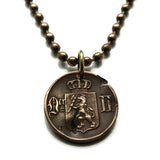antique! 1899 Norway Norge 1 Ore coin pendant lion Den norske løve Oslo Bergen Stavanger Sandnes Trondheim Drammen Vikings Bokmål Nynorsk Scandinavian Nordic Fredrikstad Tromsø Vestre Aker Norsemen n000975