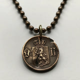 antique! 1899 Norway Norge 1 Ore coin pendant lion Den norske løve Oslo Bergen Stavanger Sandnes Trondheim Drammen Vikings Bokmål Nynorsk Scandinavian Nordic Fredrikstad Tromsø Vestre Aker Norsemen n000975
