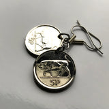 1993 Irland Éire 5 Pence Münzanhänger Irischer Stier Keltische Harfe Cláirseach Dublin Cork Limerick Galway Waterford Guinness Gälisch Saint Patricks Day Hibernia Connacht Leinster Derry Drogheda n000601