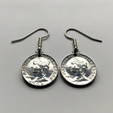Hungary Magyar 5 Filler coin dangle earrings Hungarian girl Kalocsa tulokparta headdress folk wear Sarkoz costume Matyo embroidery Budapest Debrecen Szeged Miskolc Pecs Gyor Kecskemet Nyiregyhaza e000399