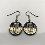 1993 Irland Éire 5 Pence Münzanhänger Irischer Stier Keltische Harfe Cláirseach Dublin Cork Limerick Galway Waterford Guinness Gälisch Saint Patricks Day Hibernia Connacht Leinster Derry Drogheda n000601