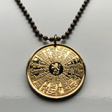 1984 Israel Jerusalem token pendant Jewish Lion of Judah greetings Western Wall Talmud menorah Judaism Hebrew Yiddish Nazareth Zion n003346